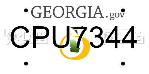 CPU7344 Georgia License Plate