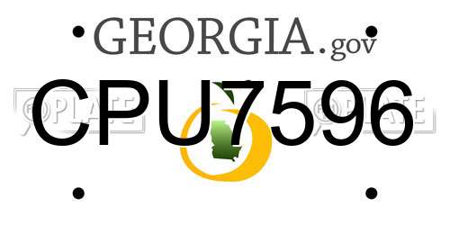 CPU7596 Georgia License Plate