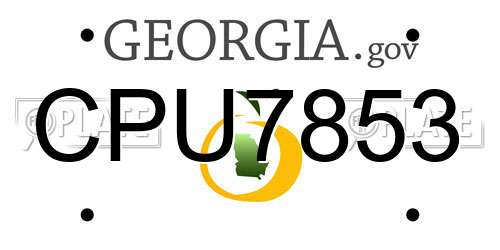 CPU7853 Georgia License Plate