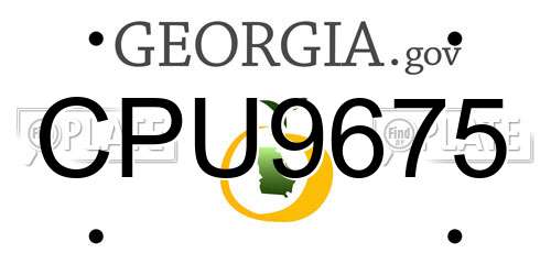CPU9675 Georgia License Plate