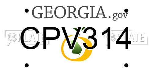 CPV314 Georgia License Plate