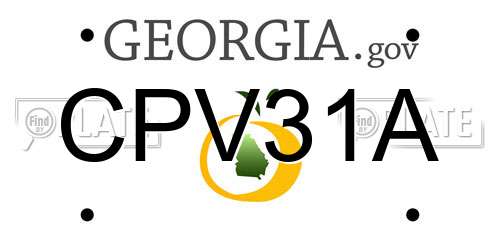 CPV31A Georgia License Plate