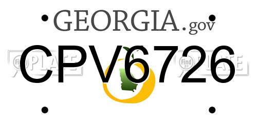 CPV6726 Georgia License Plate