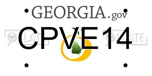 CPVE14 Georgia License Plate