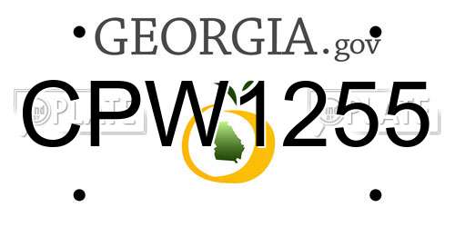 CPW1255 Georgia License Plate