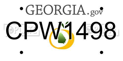 CPW1498 Georgia License Plate
