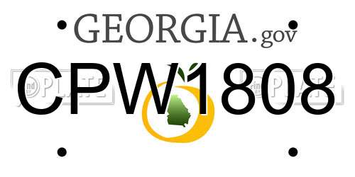CPW1808 Georgia License Plate