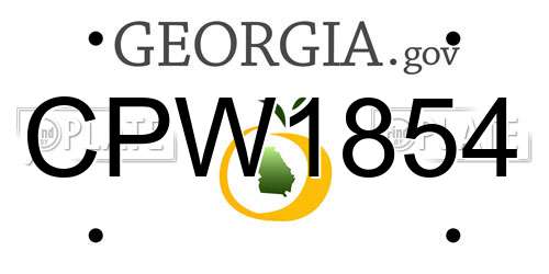 CPW1854 Georgia License Plate