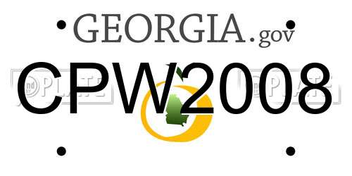CPW2008 Georgia License Plate