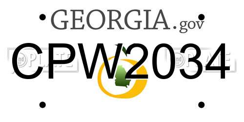 CPW2034 Georgia License Plate