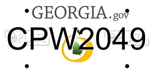CPW2049 Georgia License Plate