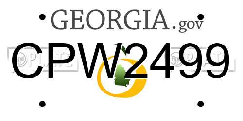 CPW2499 Georgia License Plate