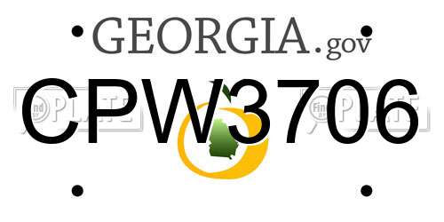 CPW3706 Georgia License Plate