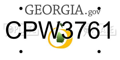 CPW3761 Georgia License Plate
