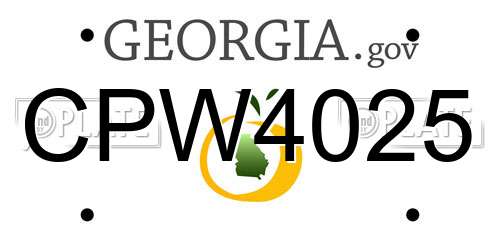 CPW4025 Georgia License Plate