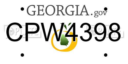 CPW4398 Georgia License Plate