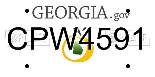 CPW4591 Georgia License Plate