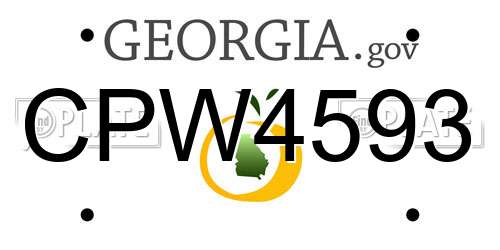 CPW4593 Georgia License Plate