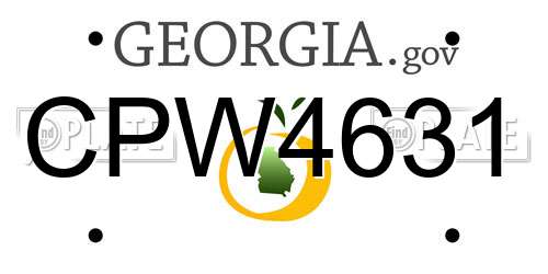 CPW4631 Georgia License Plate