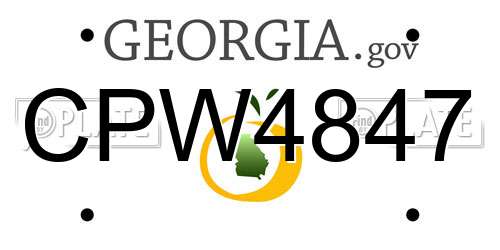 CPW4847 Georgia License Plate