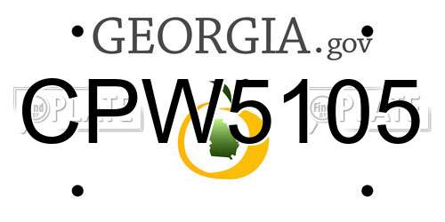 CPW5105 Georgia License Plate
