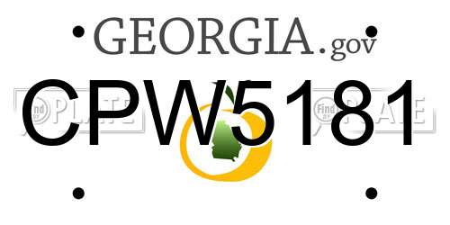 CPW5181 Georgia License Plate