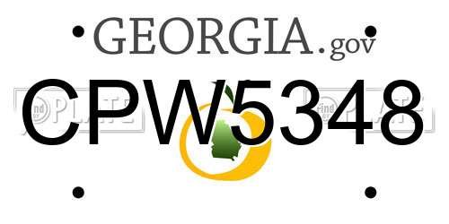 CPW5348 Georgia License Plate
