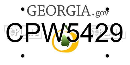 CPW5429 Georgia License Plate