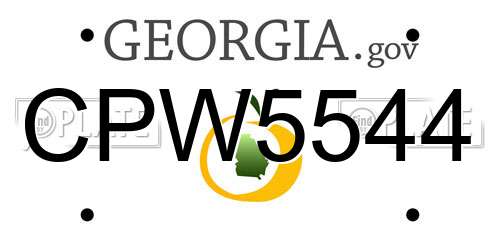CPW5544 Georgia License Plate