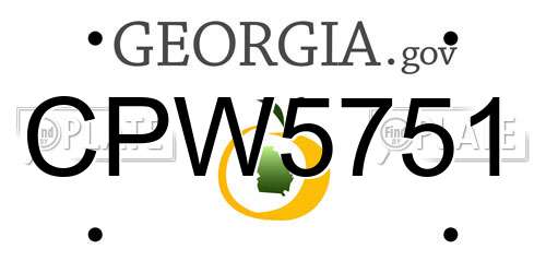 CPW5751 Georgia License Plate