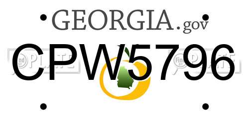 CPW5796 Georgia License Plate