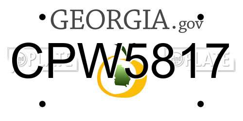 CPW5817 Georgia License Plate