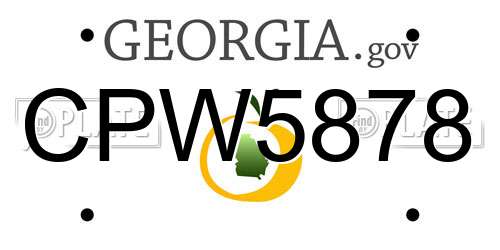 CPW5878 Georgia License Plate