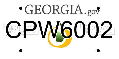 CPW6002 Georgia License Plate