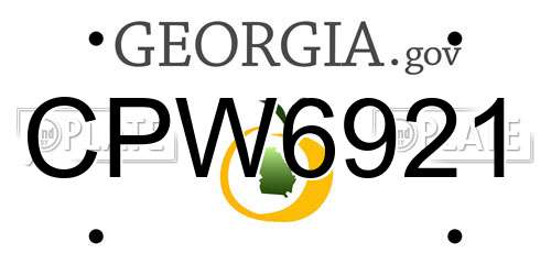 CPW6921 Georgia License Plate