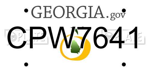 CPW7641 Georgia License Plate