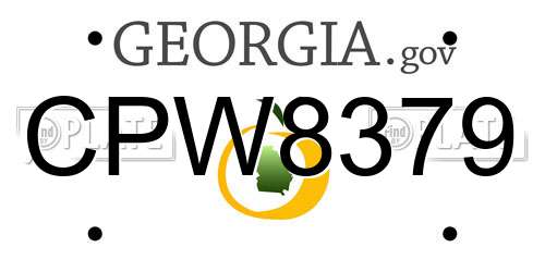 CPW8379 Georgia License Plate