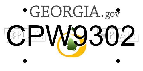 CPW9302 Georgia License Plate