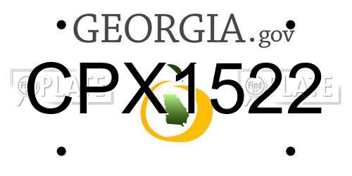 CPX1522 Georgia License Plate