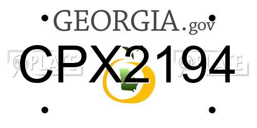 CPX2194 Georgia License Plate