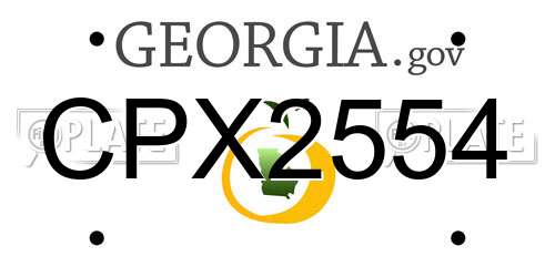CPX2554 Georgia License Plate