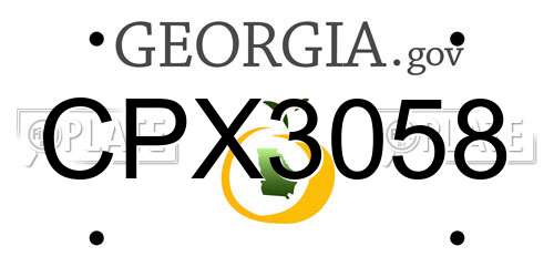 CPX3058 Georgia License Plate