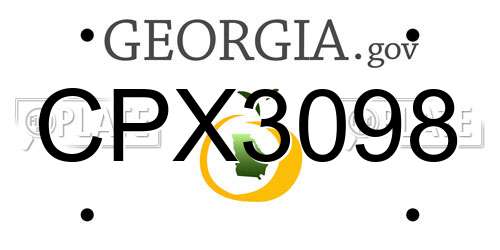 CPX3098 Georgia License Plate