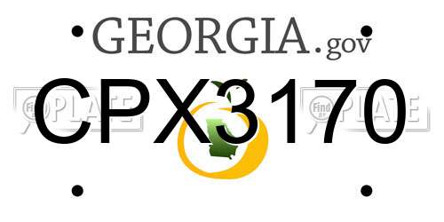 CPX3170 Georgia License Plate