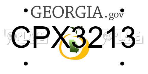 CPX3213 Georgia License Plate
