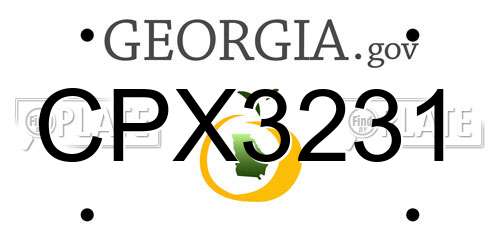 CPX3231 Georgia License Plate