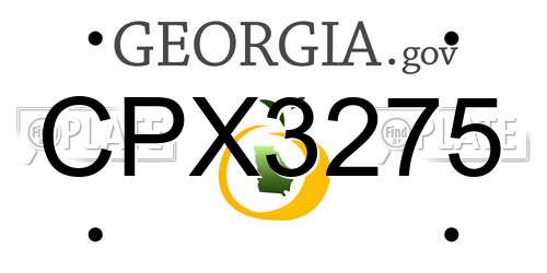 CPX3275 Georgia License Plate