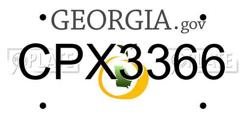 CPX3366 Georgia License Plate