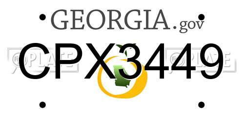 CPX3449 Georgia License Plate