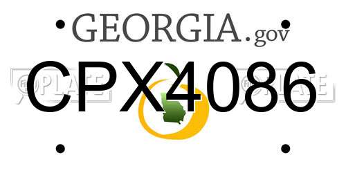 CPX4086 Georgia License Plate
